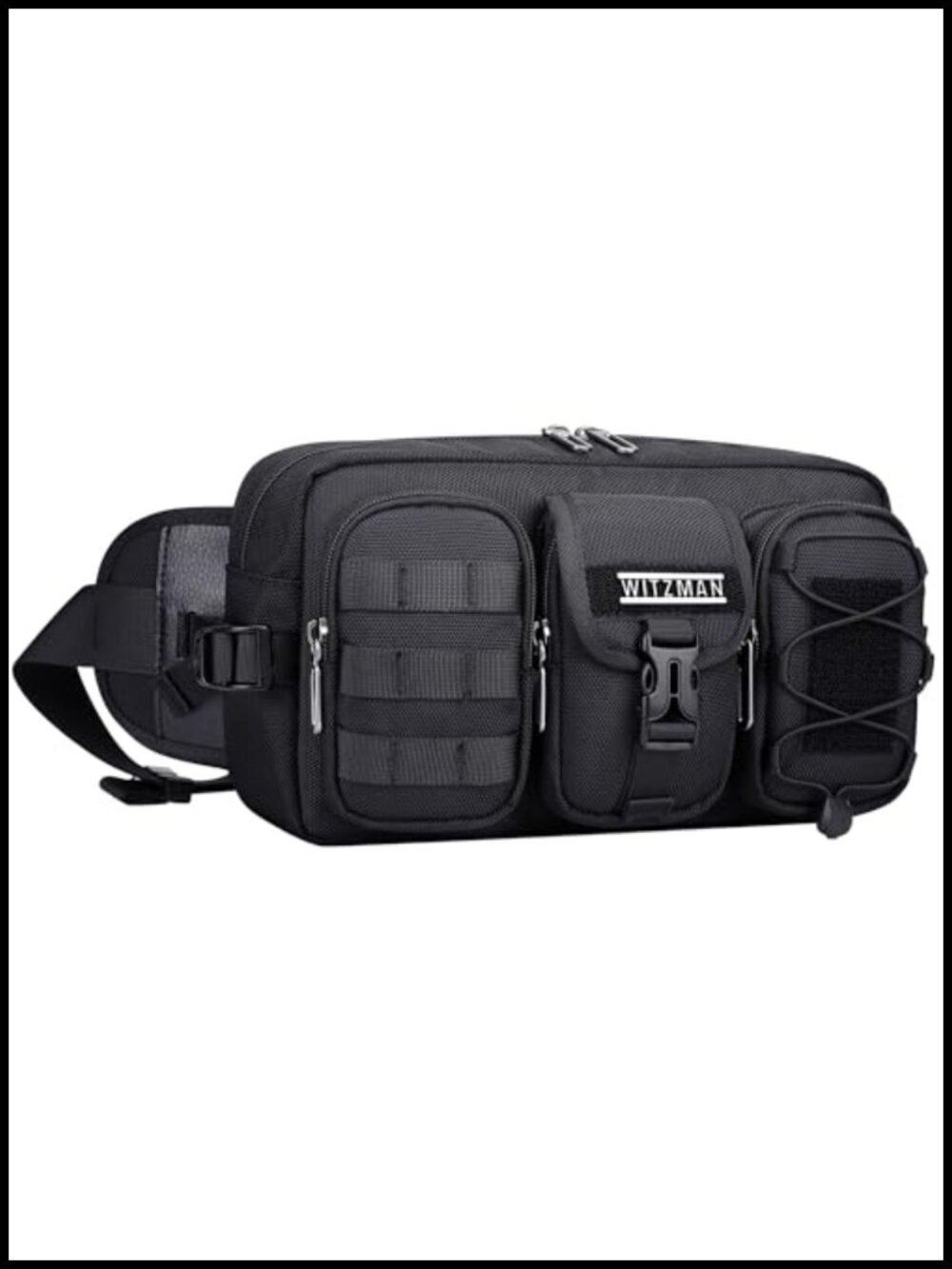 WITZMAN Water Resistant Nylon Waist Pack Fanny Pack for Men Travel Hiking